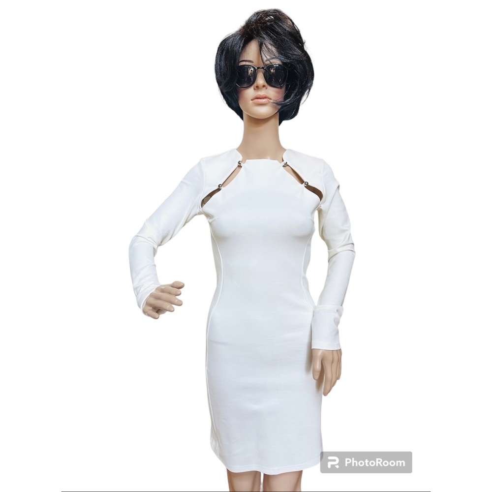 Stylewe Oyster White Long Sleeve Mini Dress With Cutout, NWT, Size *XS*
